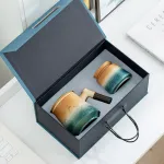 Simple Ceramic Tea And Water Separation Cup With Lid Tea Jar