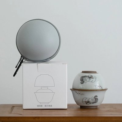 Travel Tea Set Outdoor Ceramic Teapot Teacup Gift Souvenir 10 01