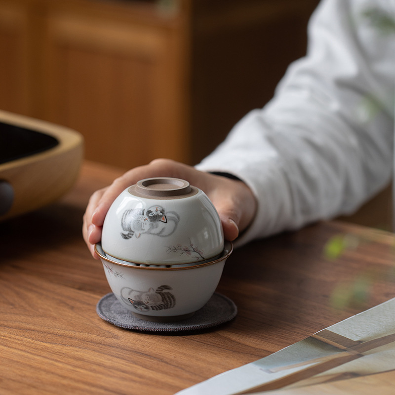 Travel Tea Set Outdoor Ceramic Teapot Teacup Gift Souvenir 10