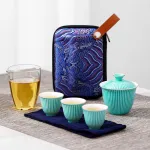 Travel Tea Set Outdoor Ceramic Teapot Teacup Gift Souvenir 11