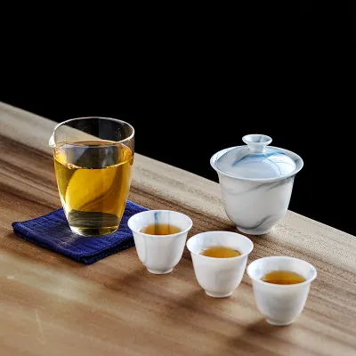 Travel Tea Set Outdoor Ceramic Teapot Teacup Gift Souvenir 12 02