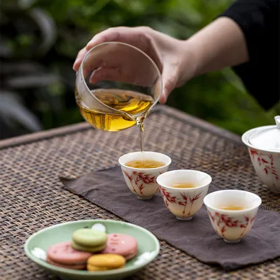 Travel Tea Set Outdoor Ceramic Teapot Teacup Gift Souvenir 13 02