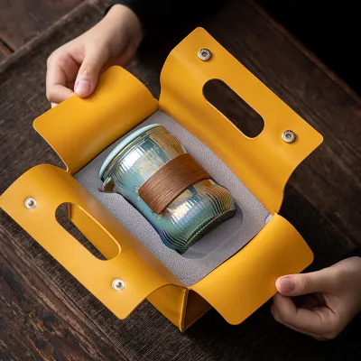 Travel Tea Set Outdoor Ceramic Teapot Teacup Gift Souvenir 14 02