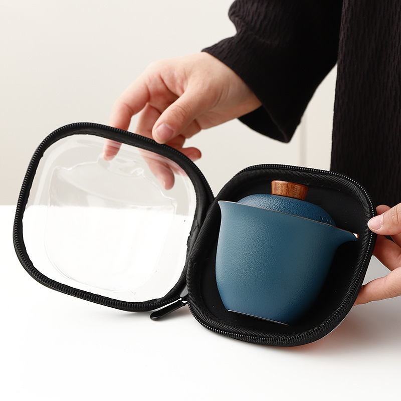 Travel Tea Set Outdoor Ceramic Teapot Teacup Gift Souvenir 15