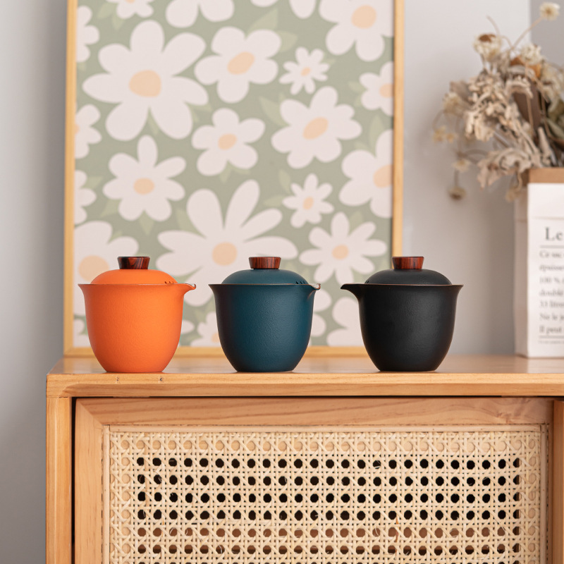 Travel Tea Set Outdoor Ceramic Teapot Teacup Gift Souvenir 15