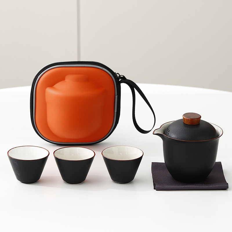 Travel Tea Set Outdoor Ceramic Teapot Teacup Gift Souvenir 15