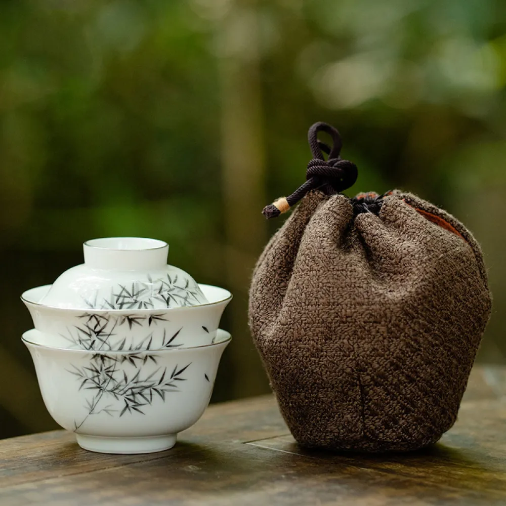 Travel Tea Set Outdoor Ceramic Teapot Teacup Gift Souvenir 16