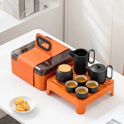 Travel Tea Set Outdoor Ceramic Teapot Teacup Gift Souvenir 17 01