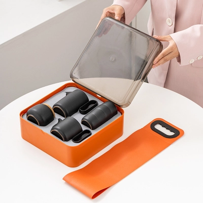 Travel Tea Set Outdoor Ceramic Teapot Teacup Gift Souvenir 17 02