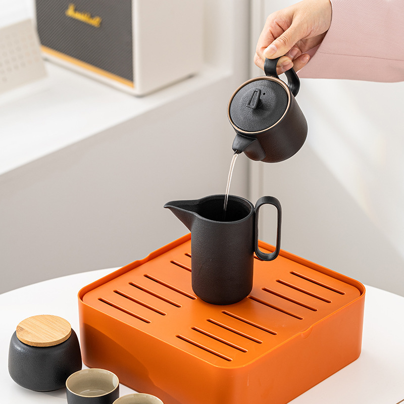 Travel Tea Set Outdoor Ceramic Teapot Teacup Gift Souvenir 17