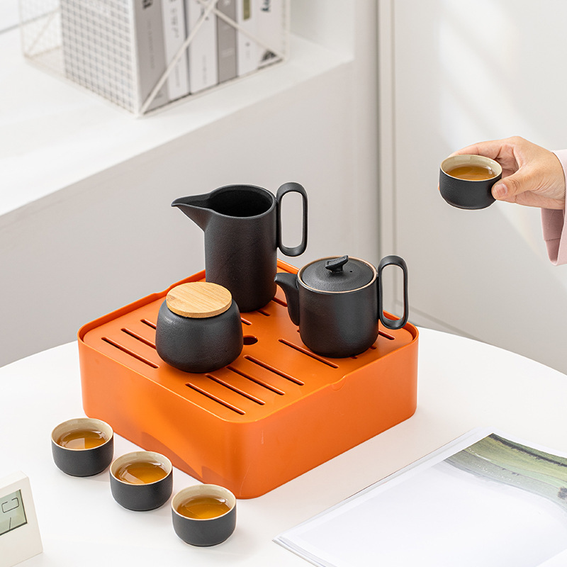 Travel Tea Set Outdoor Ceramic Teapot Teacup Gift Souvenir 17