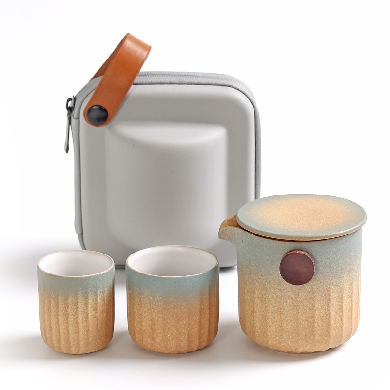 Travel Tea Set Outdoor Ceramic Teapot Teacup Gift Souvenir 18