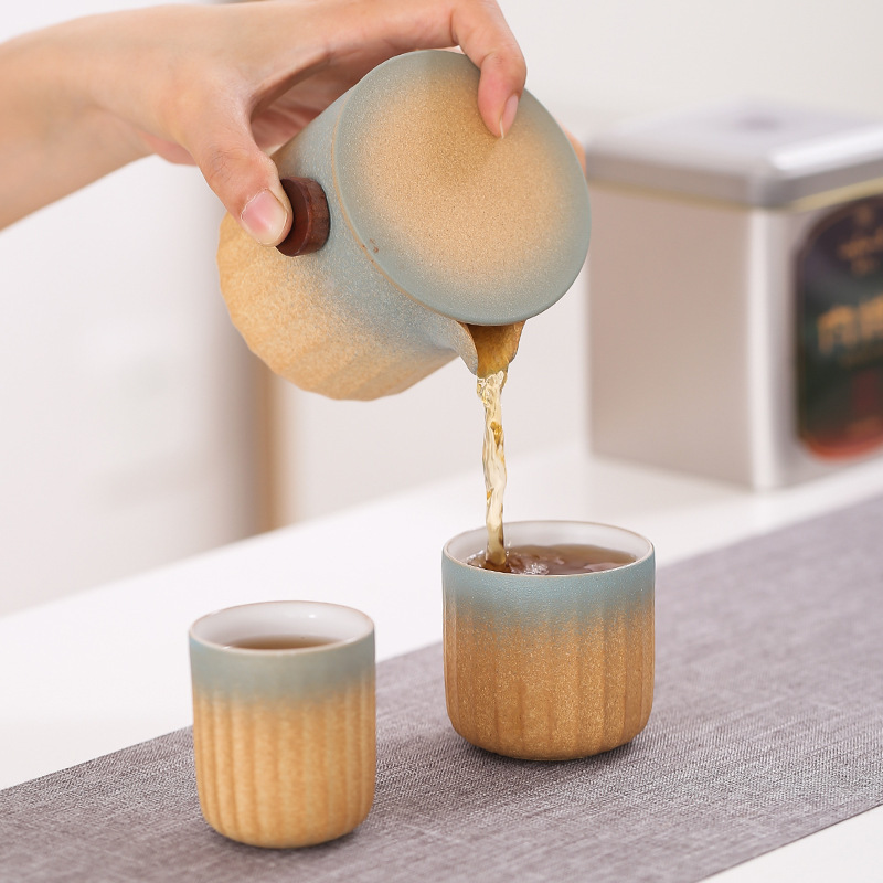 Travel Tea Set Outdoor Ceramic Teapot Teacup Gift Souvenir 18