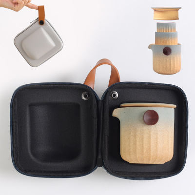 Travel Tea Set Outdoor Ceramic Teapot Teacup Gift Souvenir 18 01