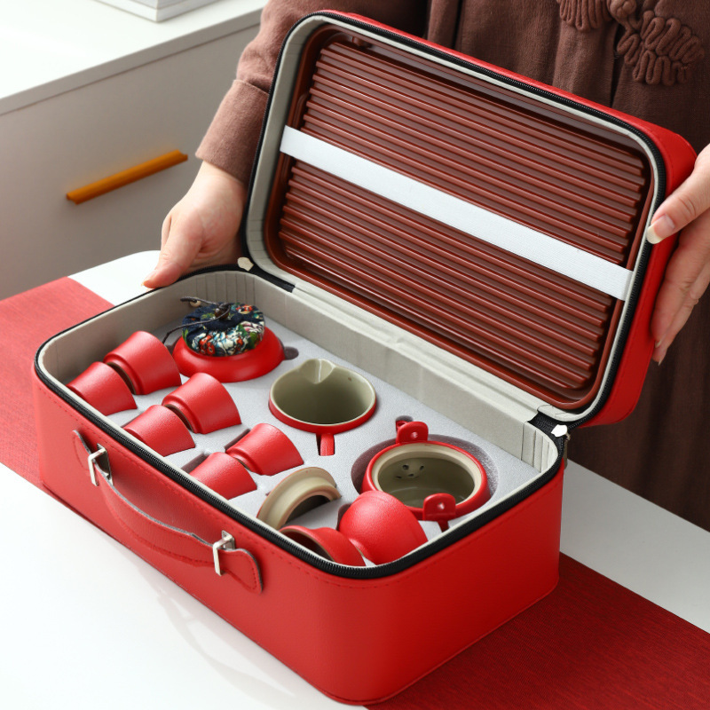 Travel Tea Set Outdoor Ceramic Teapot Teacup Gift Souvenir 1