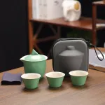Travel Tea Set Outdoor Ceramic Teapot Teacup Gift Souvenir 2