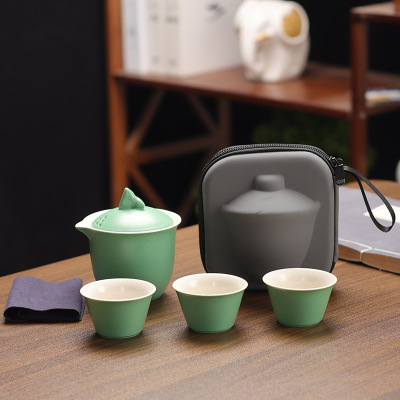 Travel Tea Set Outdoor Ceramic Teapot Teacup Gift Souvenir 2 01