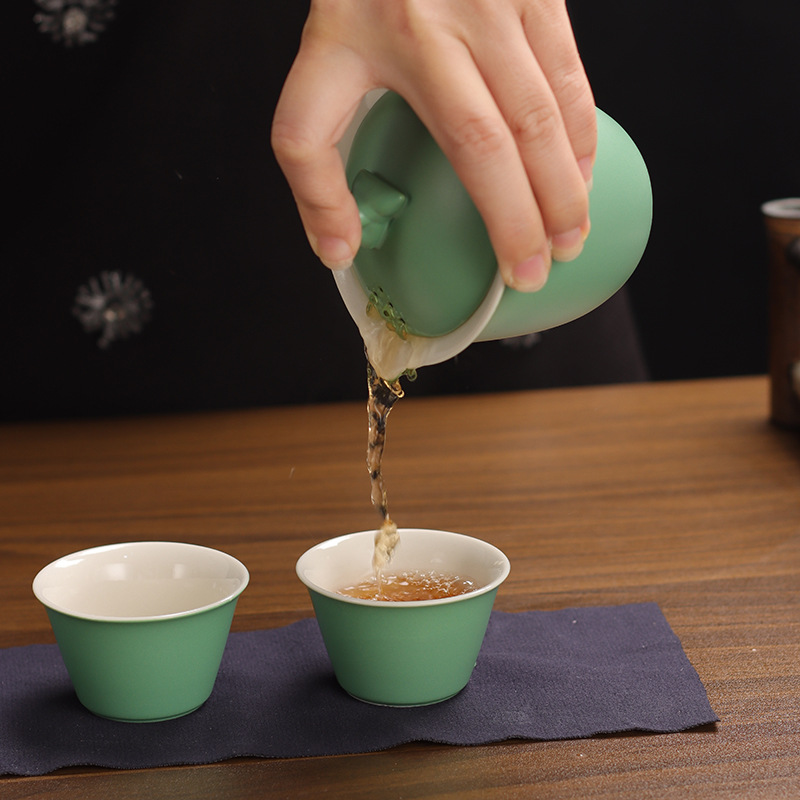 Travel Tea Set Outdoor Ceramic Teapot Teacup Gift Souvenir 2