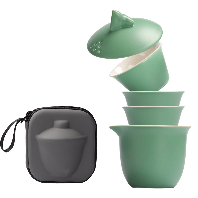 Travel Tea Set Outdoor Ceramic Teapot Teacup Gift Souvenir 2