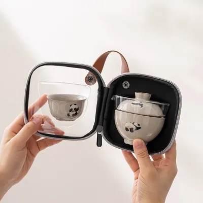 Travel Tea Set Outdoor Ceramic Teapot Teacup Gift Souvenir 3 01