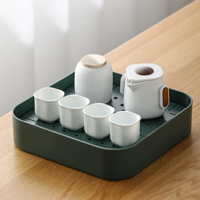 Travel Tea Set Outdoor Ceramic Teapot Teacup Gift Souvenir 4 01