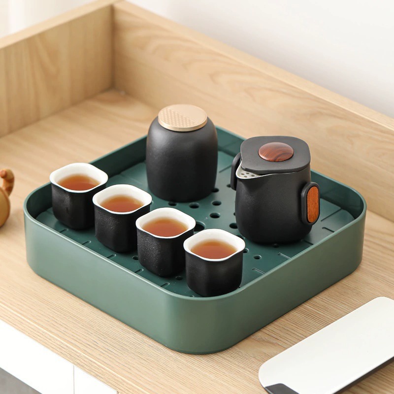 Travel Tea Set Outdoor Ceramic Teapot Teacup Gift Souvenir 4