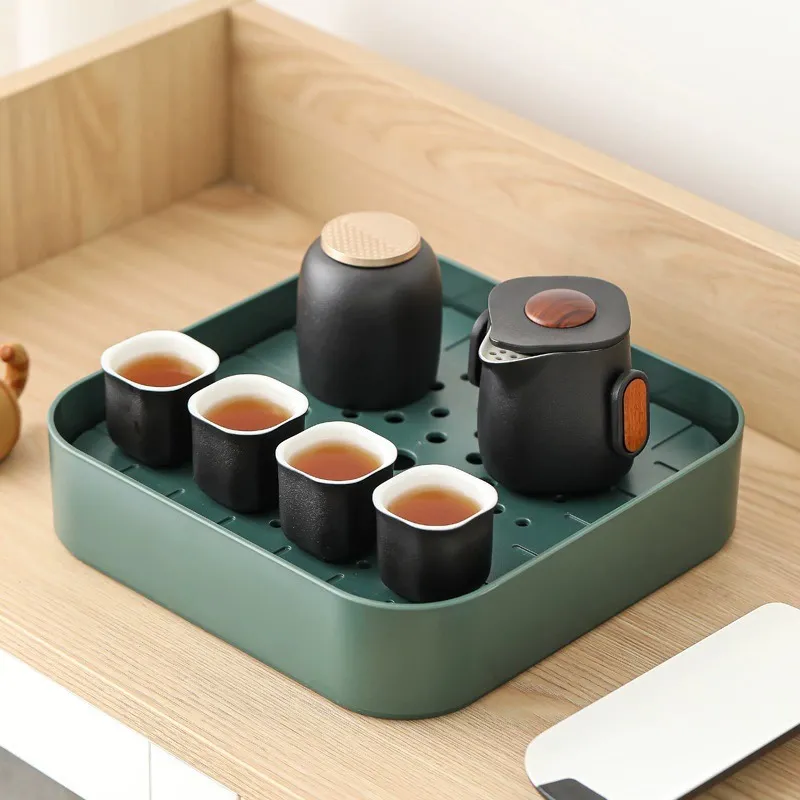Travel Tea Set Outdoor Ceramic Teapot Teacup Gift Souvenir 4