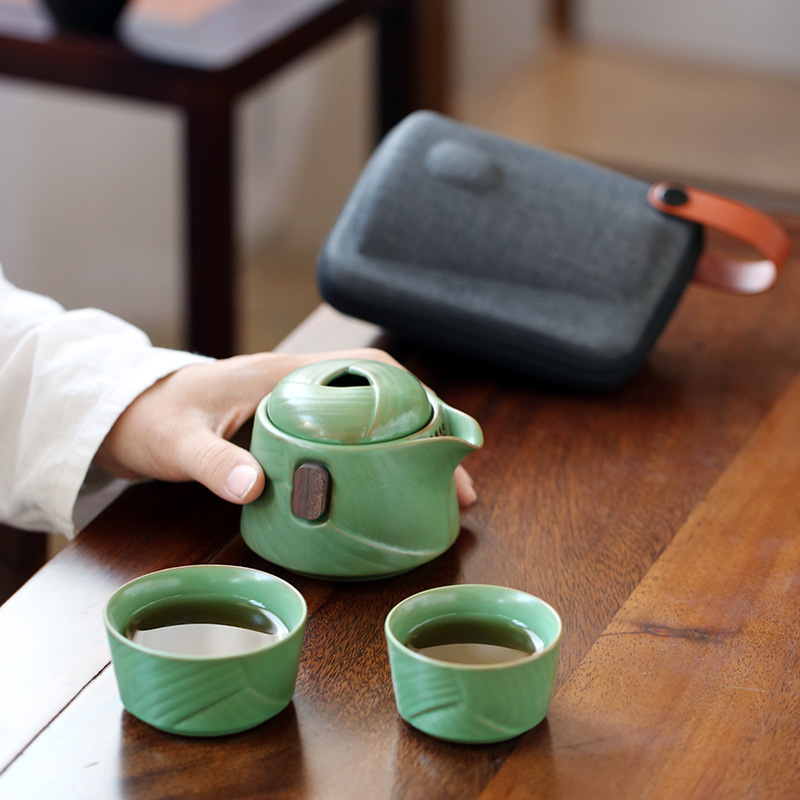 Travel Tea Set Outdoor Ceramic Teapot Teacup Gift Souvenir 6