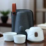 Travel Tea Set Outdoor Ceramic Teapot Teacup Gift Souvenir 6