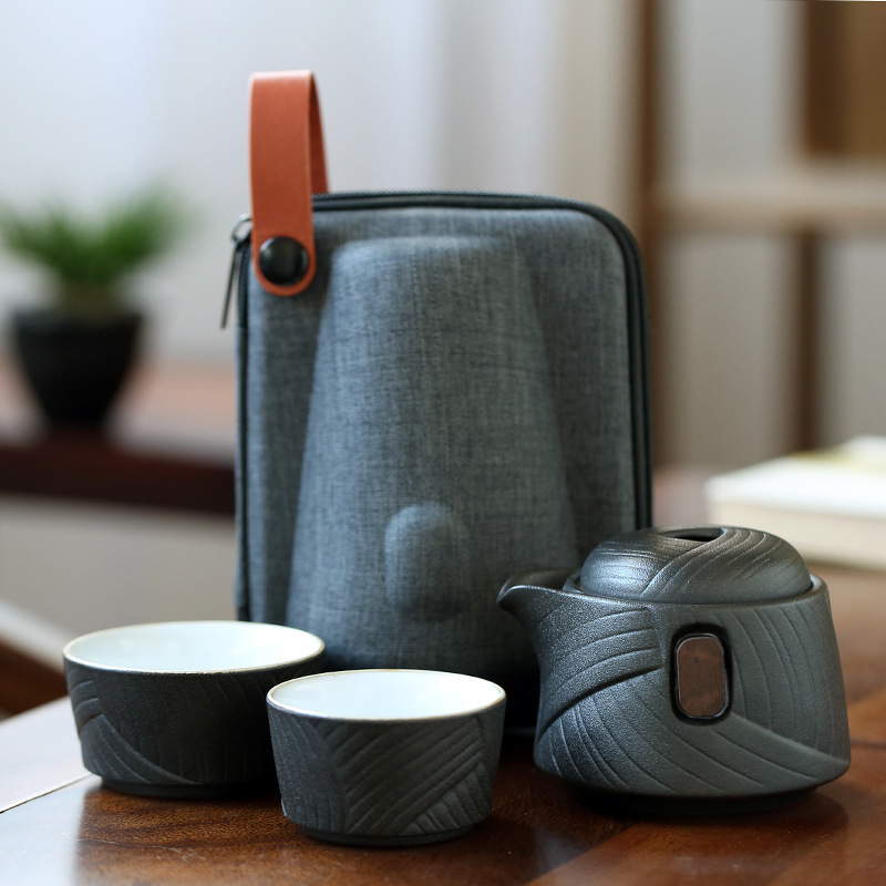 Travel Tea Set Outdoor Ceramic Teapot Teacup Gift Souvenir 6