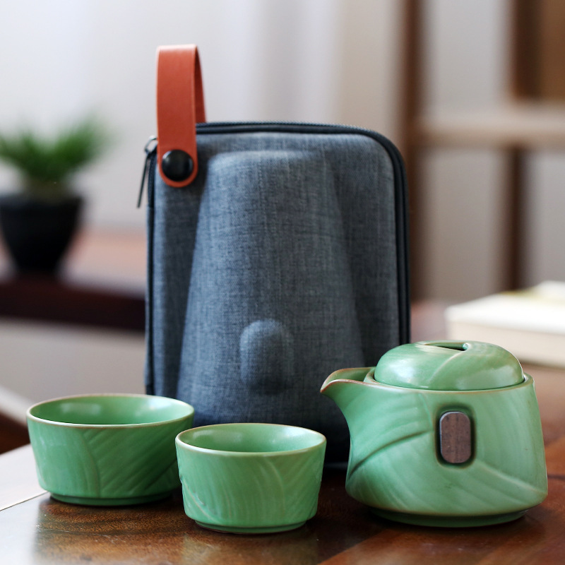 Travel Tea Set Outdoor Ceramic Teapot Teacup Gift Souvenir 6