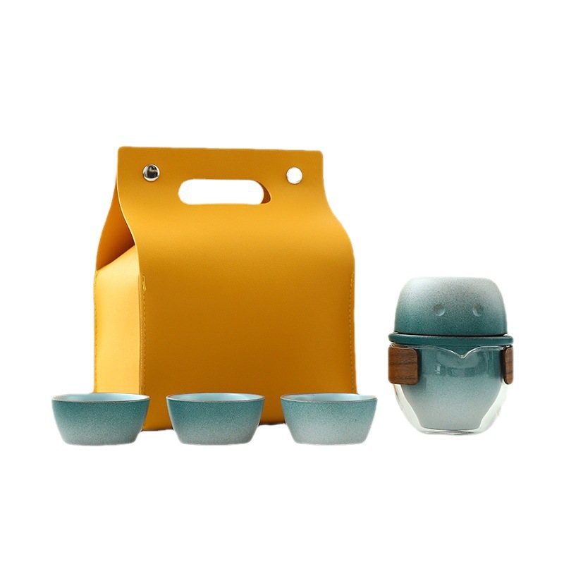 Travel Tea Set Outdoor Ceramic Teapot Teacup Gift Souvenir 7