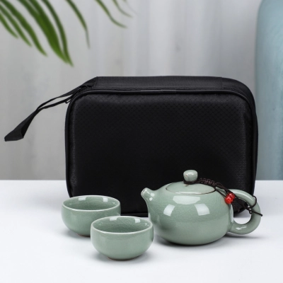 Travel Tea Set Outdoor Ceramic Teapot Teacup Gift Souvenir 8 02