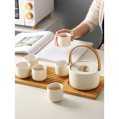 Travel Tea Set Outdoor Ceramic Teapot Teacup Gift Souvenir 19 01