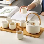 Travel Tea Set Outdoor Ceramic Teapot Teacup Gift Souvenir 19