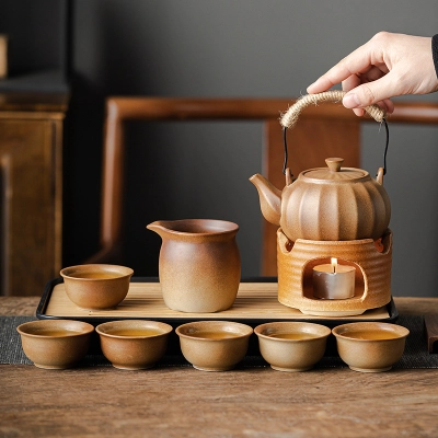 Travel Tea Set Outdoor Ceramic Teapot Teacup Gift Souvenir 20 02