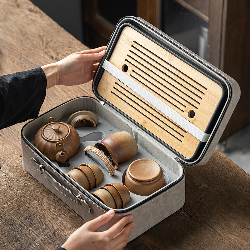 Travel Tea Set Outdoor Ceramic Teapot Teacup Gift Souvenir 20