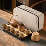Travel Tea Set Outdoor Ceramic Teapot Teacup Gift Souvenir 20