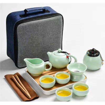 Travel Tea Set Outdoor Ceramic Teapot Teacup Gift Souvenir 21 01
