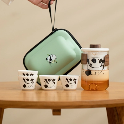 Travel Tea Set Outdoor Ceramic Teapot Teacup Gift Souvenir 22 01