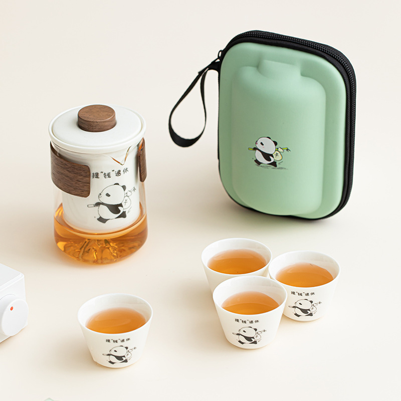 Travel Tea Set Outdoor Ceramic Teapot Teacup Gift Souvenir 22