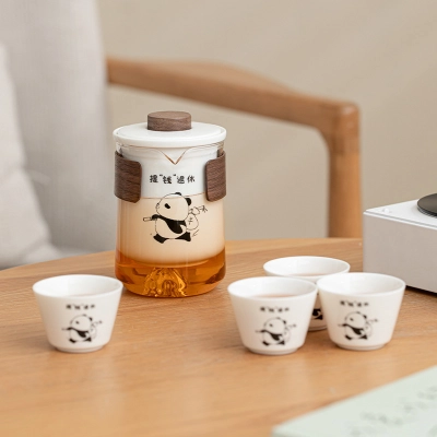 Travel Tea Set Outdoor Ceramic Teapot Teacup Gift Souvenir 22 02