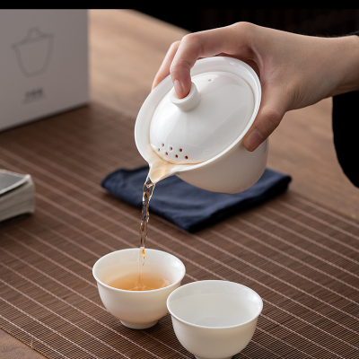 Travel Tea Set Outdoor Ceramic Teapot Teacup Gift Souvenir 23 01