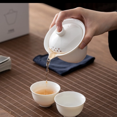 Travel Tea Set Outdoor Ceramic Teapot Teacup Gift Souvenir 23 01