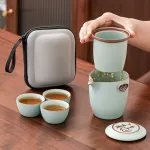 Travel Tea Set Outdoor Ceramic Teapot Teacup Gift Souvenir 24