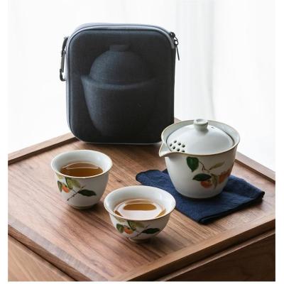 Travel Tea Set Outdoor Ceramic Teapot Teacup Gift Souvenir 25 01