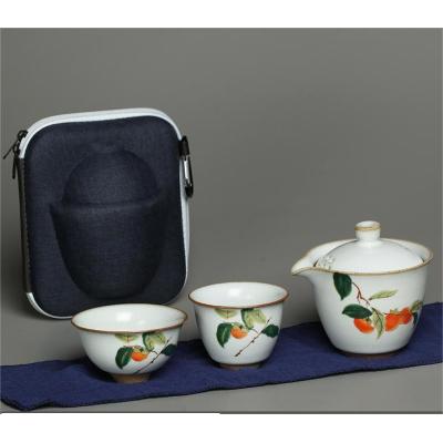 Travel Tea Set Outdoor Ceramic Teapot Teacup Gift Souvenir 25 02