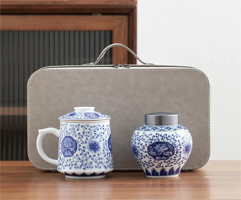 Travel Tea Set Outdoor Ceramic Teapot Teacup Gift Souvenir 26