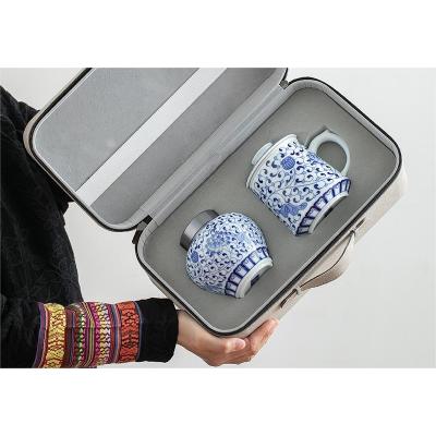Travel Tea Set Outdoor Ceramic Teapot Teacup Gift Souvenir 26 02