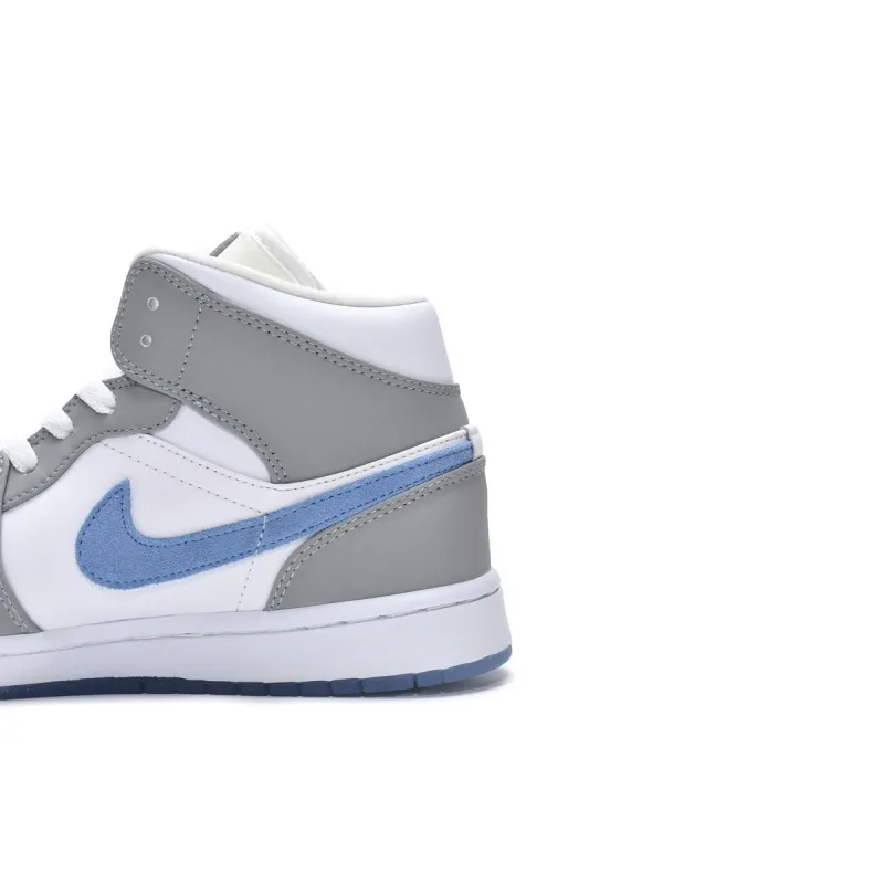PK God Batch Air Jordan 1 Mid Wolf Grey Aluminum (W) BQ6472-105